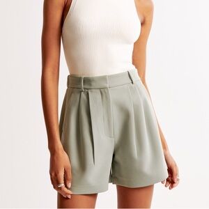 Abercrombie & Fitch Sage Green High Waist Shorts